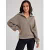 imageTrendy Queen Womens Oversized Sweatshirts Half Zip Pullover Long Sleeve Quarter Zip Hoodies Teen Girls Fall Y2K ClothesCoffeegrey