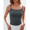 imageTrendy Queen Womens Spaghetti Strap Tank Tops Adjustable Cute Camisole Going Out Crop Tops Summer ClothesDarkgrey