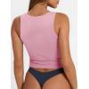 imageTrendy Queen Womens Summer Square Neck Tank Tops Workout Cropped Ribbed Summer Camisole Sleeveless Clothes 2025Babypink