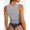 imageTrendy Queen Womens Summer Square Neck Tank Tops Workout Cropped Ribbed Summer Camisole Sleeveless Clothes 2025Light Gray