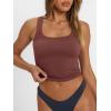 imageTrendy Queen Womens Summer Square Neck Tank Tops Workout Cropped Ribbed Summer Camisole Sleeveless Clothes 2025Rust