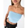 imageTrendy Queen Womens Tube Tops Strapless Crop Tops Basic Backless Sleeveless Bandeau Going Out Cute 2025 Summer OutfitsBaby Blue