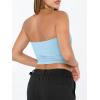 imageTrendy Queen Womens Tube Tops Strapless Crop Tops Basic Backless Sleeveless Bandeau Going Out Cute 2025 Summer OutfitsBaby Blue