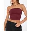 imageTrendy Queen Womens Tube Tops Strapless Crop Tops Basic Backless Sleeveless Bandeau Going Out Cute 2025 Summer OutfitsBurgundy