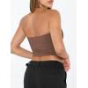 imageTrendy Queen Womens Tube Tops Strapless Crop Tops Basic Backless Sleeveless Bandeau Going Out Cute 2025 Summer OutfitsCoffee