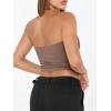 imageTrendy Queen Womens Tube Tops Strapless Crop Tops Basic Backless Sleeveless Bandeau Going Out Cute 2025 Summer OutfitsCoffee Grey