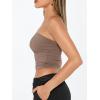 imageTrendy Queen Womens Tube Tops Strapless Crop Tops Basic Backless Sleeveless Bandeau Going Out Cute 2025 Summer OutfitsCoffee Grey