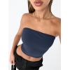 imageTrendy Queen Womens Tube Tops Strapless Crop Tops Basic Backless Sleeveless Bandeau Going Out Cute 2025 Summer OutfitsNavy