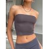 imageTrendy Queen Womens Tube Tops Strapless Crop Tops Basic Backless Sleeveless Bandeau Going Out Cute 2025 Summer OutfitsNutmeg