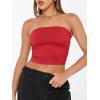 imageTrendy Queen Womens Tube Tops Strapless Crop Tops Basic Backless Sleeveless Bandeau Going Out Cute 2025 Summer OutfitsRed