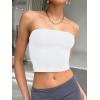 imageTrendy Queen Womens Tube Tops Strapless Crop Tops Basic Backless Sleeveless Bandeau Going Out Cute 2025 Summer OutfitsWhite