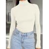imageTrendy Queen Womens Turtleneck Long Sleeve Shirts Fall Fashion Basic Thermal Underwear Tops Winter Clothes 2025Apricot