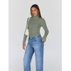 imageTrendy Queen Womens Turtleneck Long Sleeve Shirts Fall Fashion Basic Thermal Underwear Tops Winter Clothes 2025Light Green