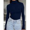 imageTrendy Queen Womens Turtleneck Long Sleeve Shirts Fall Fashion Basic Thermal Underwear Tops Winter Clothes 2025Navy