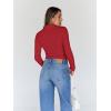 imageTrendy Queen Womens Turtleneck Long Sleeve Shirts Fall Fashion Basic Thermal Underwear Tops Winter Clothes 2025Red