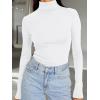 imageTrendy Queen Womens Turtleneck Long Sleeve Shirts Fall Fashion Basic Thermal Underwear Tops Winter Clothes 2025White