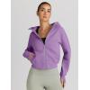 imageTrendy Queen Womens Zip Up Hoodies Jackets Cropped Sweatshirts Fleece Fall Outfits Casual Comfy Y2k Tops Winter Clothes 2025Purple