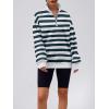 imageTrendy Queen Womens Zip Up Hoodies Oversized Sweatshirts Preppy Clothes Fall Teen Girls Outfits Fashion Crewneck PulloverCadetbluewhite