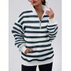 imageTrendy Queen Womens Zip Up Hoodies Oversized Sweatshirts Preppy Clothes Fall Teen Girls Outfits Fashion Crewneck PulloverCadetbluewhite