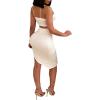 imageWomens Sexy Sleeveless Bodycon Club Mini Dress 2024 Summer Spaghetti Strap Cut Out Two Piece Skirt SetsWhite