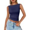 imageTrendy Queen Women Going Out Summer Tank Tops Spring Casual Basic Cute 2025 Sleeveless Shirt Vacation Fashion Outfit ClothesNavy
