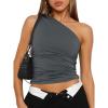 imageTrendy Queen Womens Going Out Tops Summer Spring Tank Crop Outfit Cute Y2k Shirts Corset Fashion Workout Clothes 2025Grey