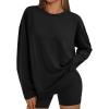 imageTrendy Queen Womens Oversized Sweatshirt Pullover Long Sleeve Shirts Casual Fall Fashion 2025 Winter ClothesBlack