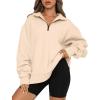imageTrendy Queen Womens Oversized Sweatshirts Fall Fashion Hoodies Half Zip Pullover Long Sleeve Shirts Clothes OutfitsApricot