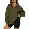 imageTrendy Queen Womens Oversized Sweatshirts Fall Fashion Hoodies Half Zip Pullover Long Sleeve Shirts Clothes OutfitsArmygreen