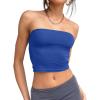 imageTrendy Queen Womens Tube Tops Strapless Crop Tops Basic Backless Sleeveless Bandeau Going Out Cute 2025 Summer OutfitsRoyal Blue