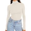 imageTrendy Queen Womens Turtleneck Long Sleeve Shirts Fall Fashion Basic Thermal Underwear Tops Winter Clothes 2025Beige