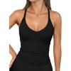 imageTrendy Queen Womens Workout Tank Tops Racerback Summer 2025 Camisole Top V Neck Ribbed Sleeveless Beach Fashion ClothesBlack