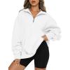 imageTrendy Queen Womens Zip Up Hoodies Oversized Sweatshirts Preppy Clothes Fall Teen Girls Outfits Fashion Crewneck PulloverWhite