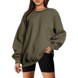 imageTrendy Queen Sweatshirts for Women Hoodies Oversized Crewneck Tops Sweaters Comfy Fall Winter Outfits Clothes 2025 FashionArmygreen