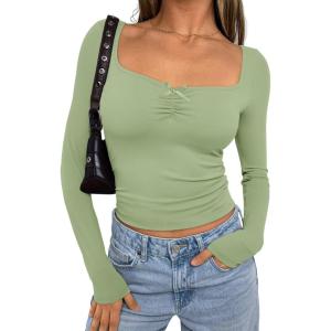imageTrendy Queen Womens Going Out Tops Long Sleeve Top Trendy Cute Shirt Y2k Clothing Fall Fashion Clothes 2025Fruit Green