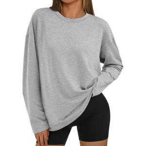 imageTrendy Queen Womens Oversized Sweatshirt Pullover Long Sleeve Shirts Casual Fall Fashion 2025 Winter ClothesGrey