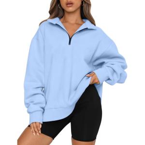 imageTrendy Queen Womens Oversized Sweatshirts Fall Fashion Hoodies Half Zip Pullover Long Sleeve Shirts Clothes OutfitsLightblue