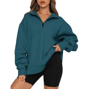 imageTrendy Queen Womens Oversized Sweatshirts Fall Fashion Hoodies Half Zip Pullover Long Sleeve Shirts Clothes OutfitsNavy