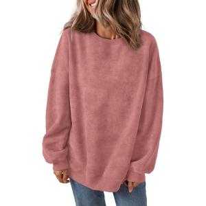 imageTrendy Queen Womens Oversized Sweatshirts Hoodies Long Sleeve Pullover Sweaters Fall Fashion Outfits Clothes 2024Pink