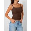 imageTrendy Queen Camisole Tops for Women 2025 Summer Crop Tank Top Square Neck Adjustable Spaghetti Strap Sleeveless ShirtsBrown