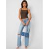 imageTrendy Queen Camisole Tops for Women 2025 Summer Crop Tank Top Square Neck Adjustable Spaghetti Strap Sleeveless ShirtsBrown