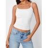 imageTrendy Queen Camisole Tops for Women 2025 Summer Crop Tank Top Square Neck Adjustable Spaghetti Strap Sleeveless ShirtsWhite
