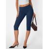 imageTrendy Queen Capri Leggings for Women Fold Over Gym Yoga Pants Stretch Casual Bottoms High Waisted Athletic Summer OutfitsNavy