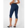 imageTrendy Queen Capri Leggings for Women Fold Over Gym Yoga Pants Stretch Casual Bottoms High Waisted Athletic Summer OutfitsNavy