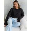 imageTrendy Queen Cropped Sweatshirts for Women Oversized Crewneck Sweaters Long Sleeve Tops Fall Winter Clothes 2025Black