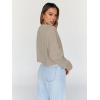 imageTrendy Queen Cropped Sweatshirts for Women Oversized Crewneck Sweaters Long Sleeve Tops Fall Winter Clothes 2025Coffeegrey