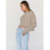 imageTrendy Queen Cropped Sweatshirts for Women Oversized Crewneck Sweaters Long Sleeve Tops Fall Winter Clothes 2025Coffeegrey