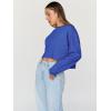 imageTrendy Queen Cropped Sweatshirts for Women Oversized Crewneck Sweaters Long Sleeve Tops Fall Winter Clothes 2025Darkblue