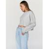 imageTrendy Queen Cropped Sweatshirts for Women Oversized Crewneck Sweaters Long Sleeve Tops Fall Winter Clothes 2025Grey