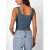 imageTrendy Queen Going Out Tops for Women Y2k Summer Teen Girls Cute Crop Tank Top Square Neck Basci Bow Clothes 2025 CamisoleHazeblue